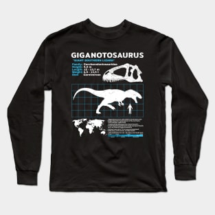 Giganotosaurus Fact Sheet Long Sleeve T-Shirt